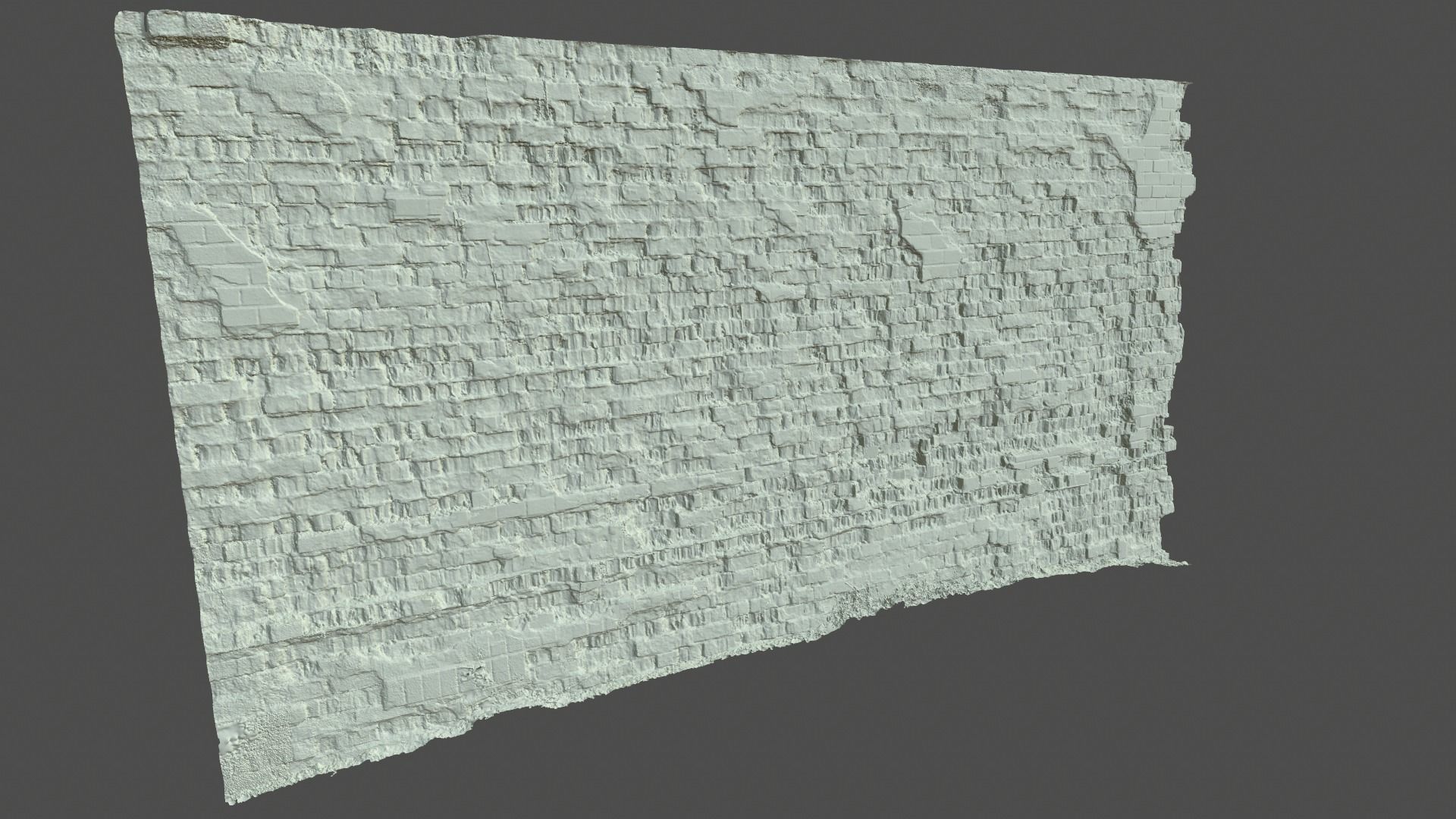 Brick Wall Crashed with Highpoly Scanned 3D model_5