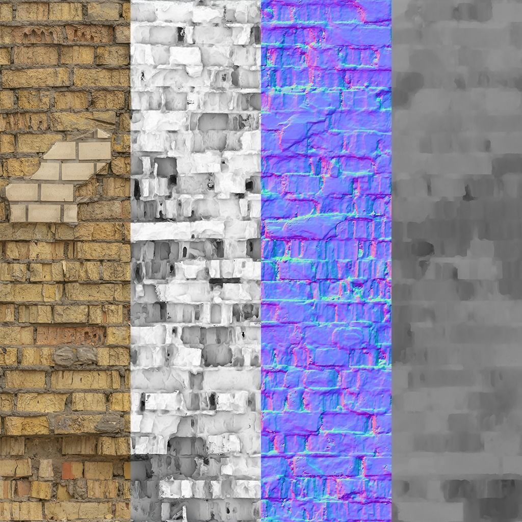 Brick Wall Crashed with Highpoly Scanned 3D model_10