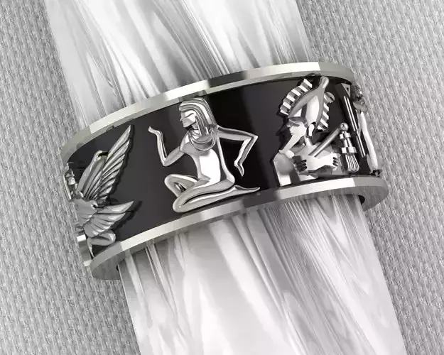 wedding ring man Egyptian  pharaonic  3D print model