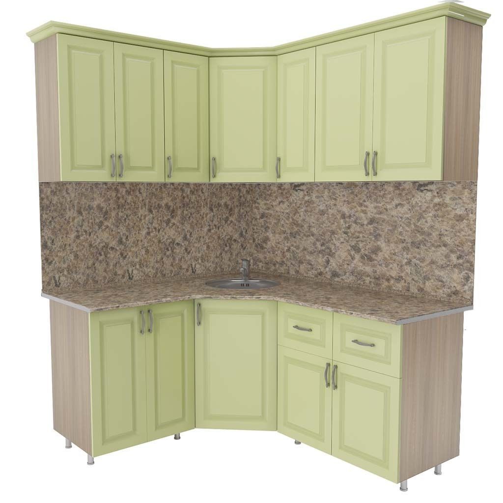 Kitchen cabinet with granite counter top 3D model_8