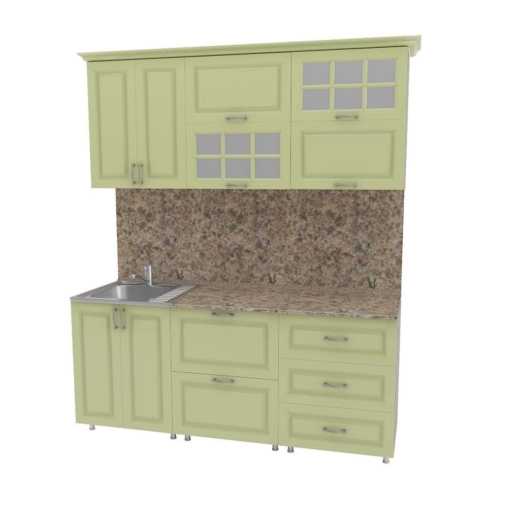 Kitchen cabinet with granite counter top 3D model_5