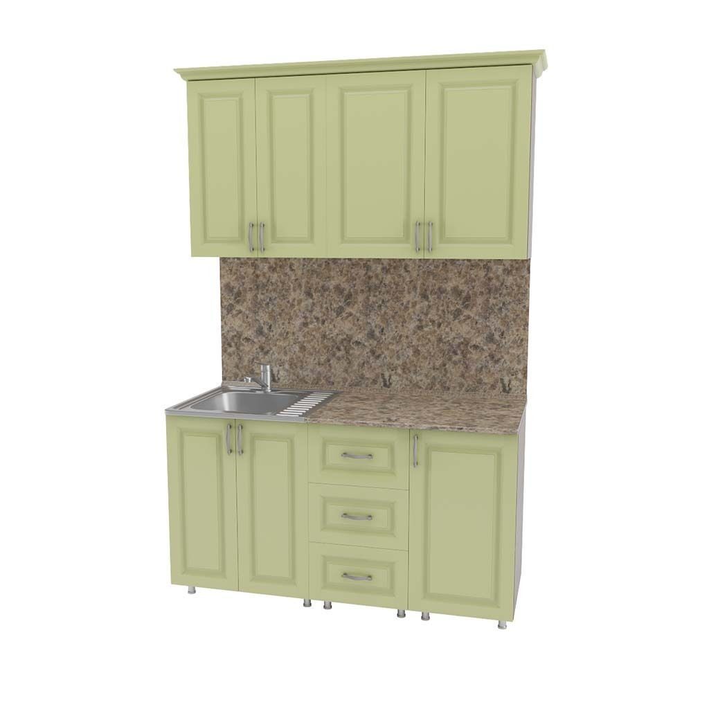Kitchen cabinet with granite counter top 3D model_2