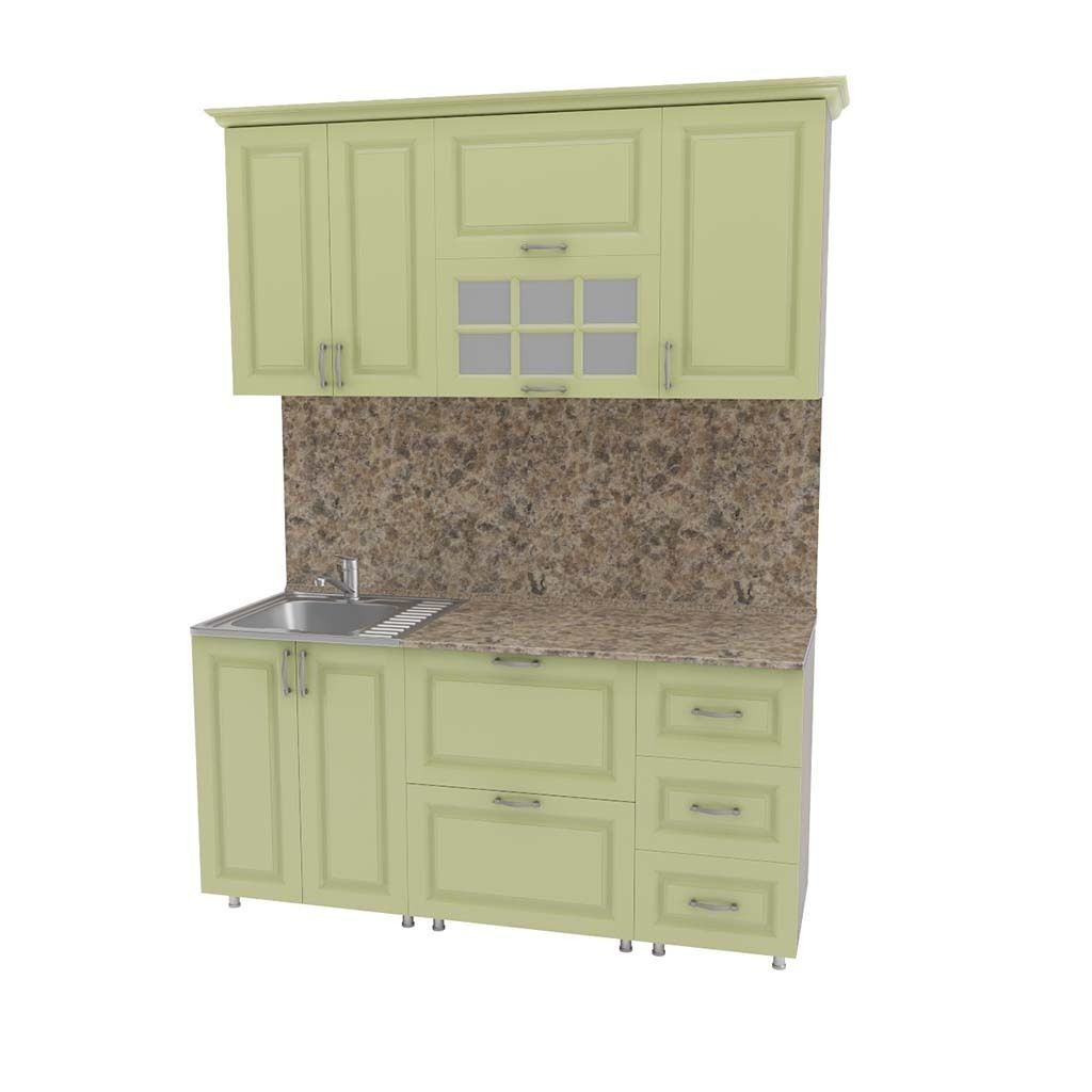 Kitchen cabinet with granite counter top 3D model_3