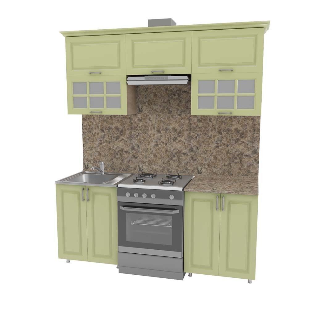 Kitchen cabinet with granite counter top 3D model_4