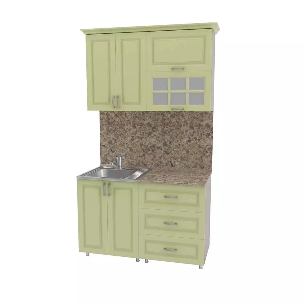 Kitchen cabinet with granite counter top 3D model_0