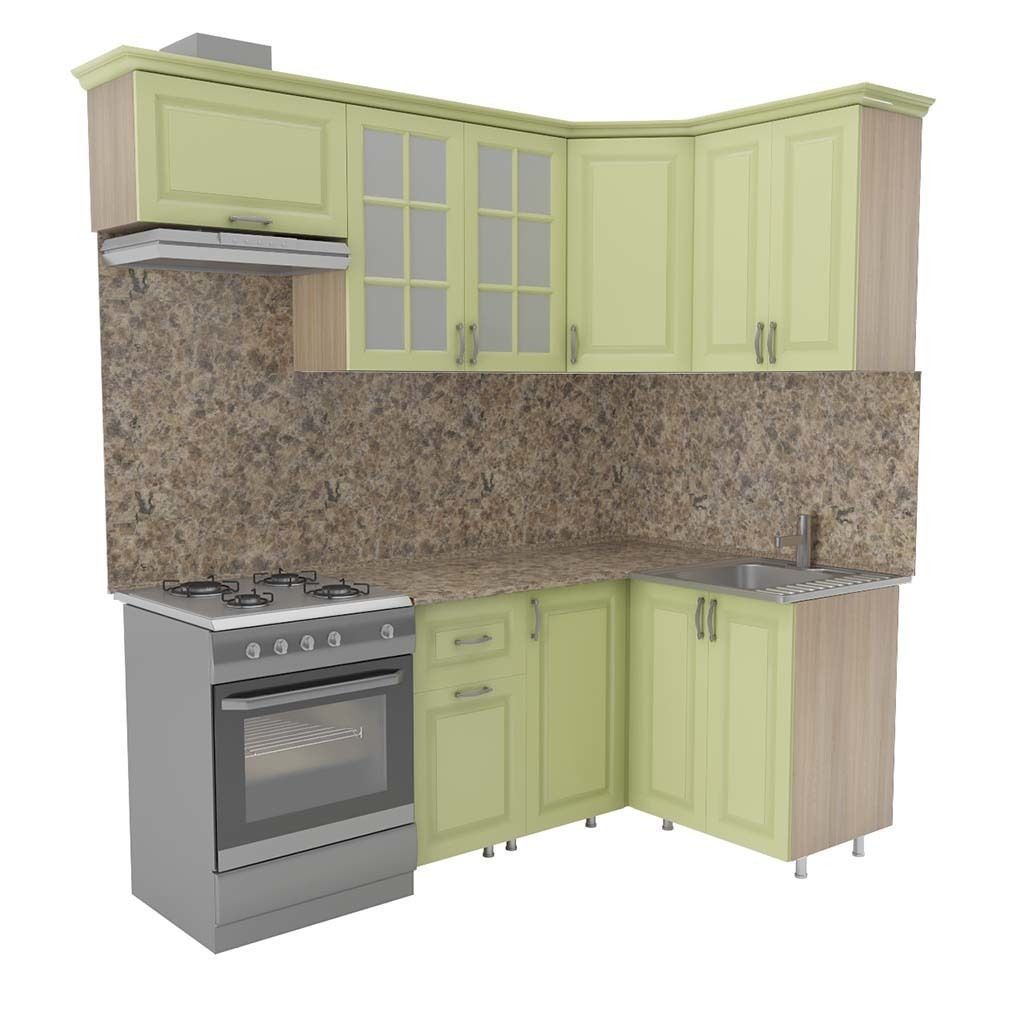 Kitchen cabinet with granite counter top 3D model_7