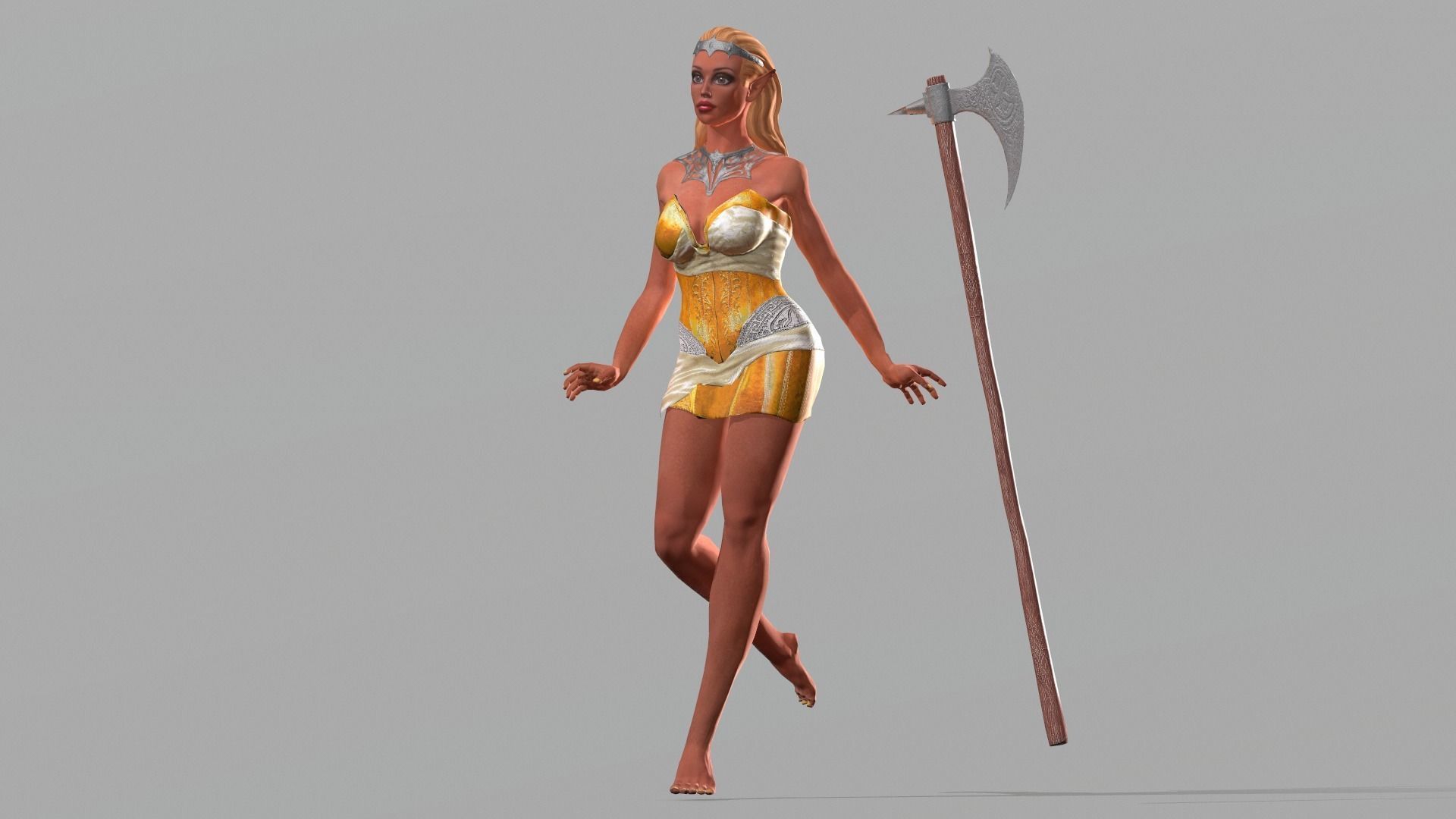 Elf Girl Low-poly 3D model_7