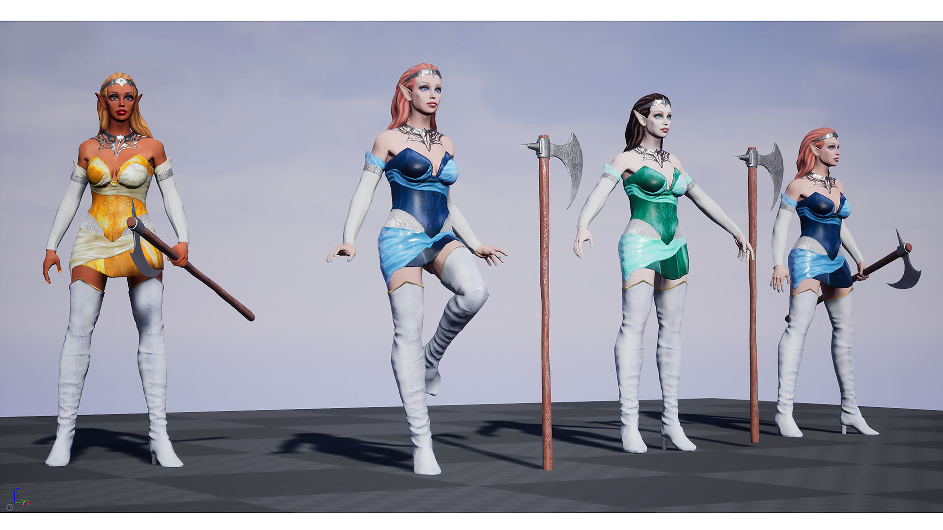 Elf Girl Low-poly 3D model_4