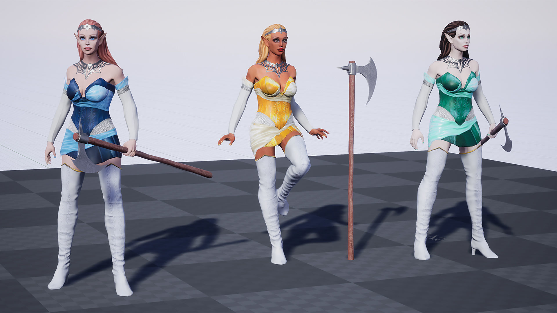 Elf Girl Low-poly 3D model_6