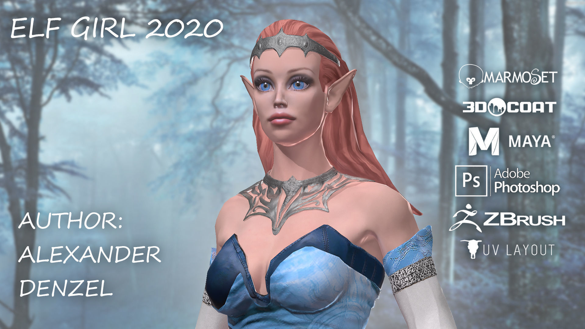 Elf Girl Low-poly 3D model_19