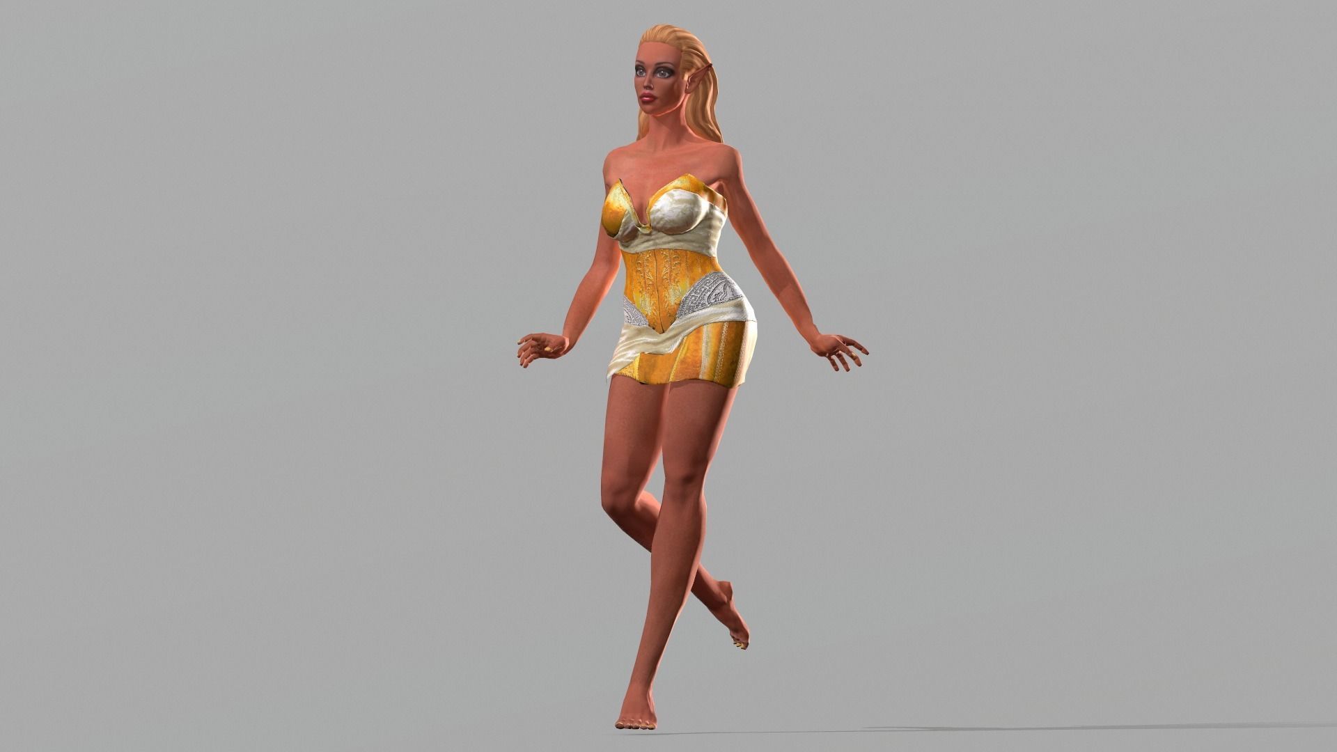Elf Girl Low-poly 3D model_8