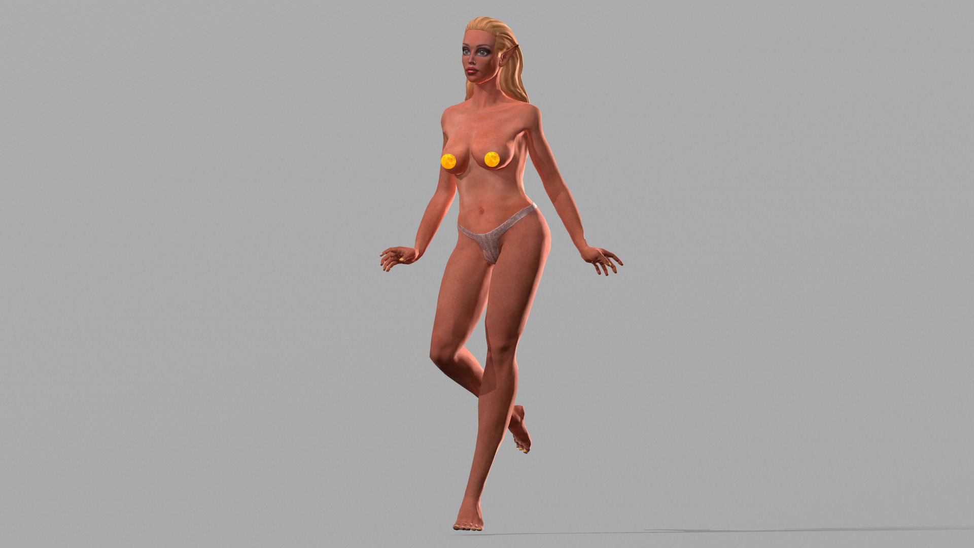 Elf Girl Low-poly 3D model_9