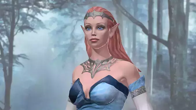 Elf Girl  Low-poly 3D model