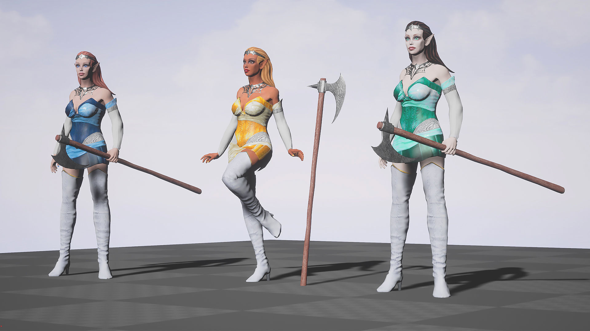 Elf Girl Low-poly 3D model_5