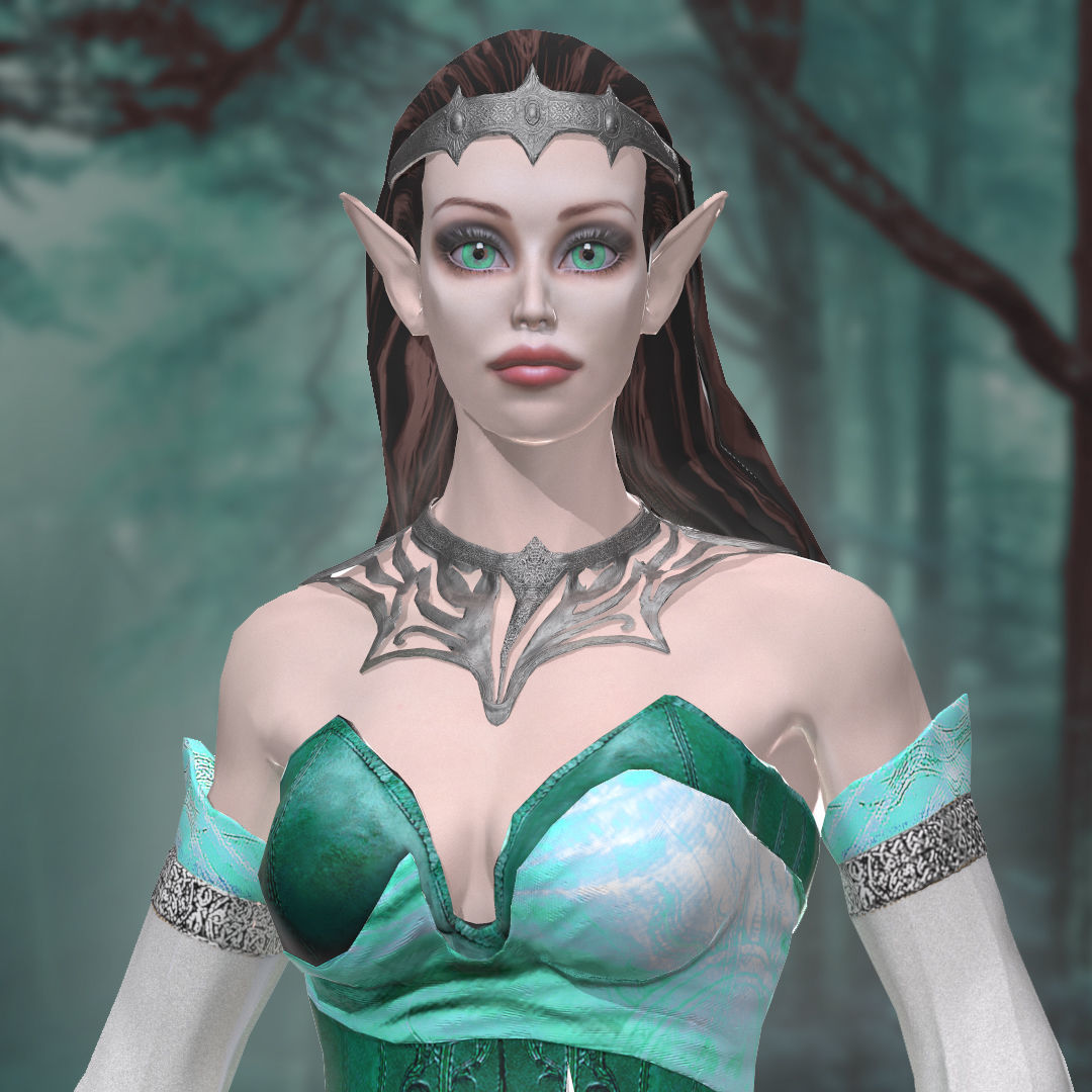 Elf Girl Low-poly 3D model_3