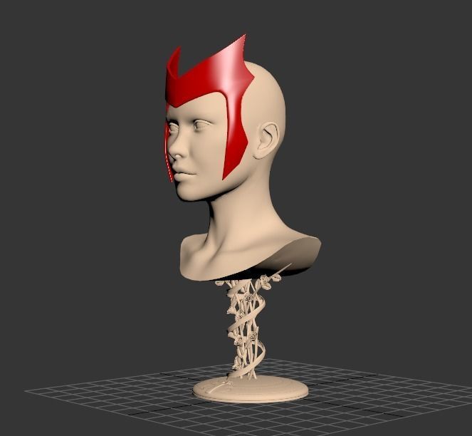 Scarlet Witch Wanda vision Head band 3D Print ready Low-poly 3D model_4