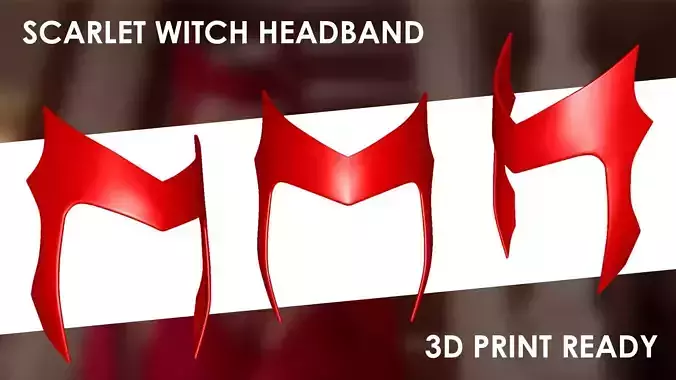 Scarlet Witch Wanda vision Head band 3D Print ready Low-poly 3D model