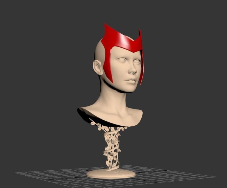 Scarlet Witch Wanda vision Head band 3D Print ready Low-poly 3D model_5