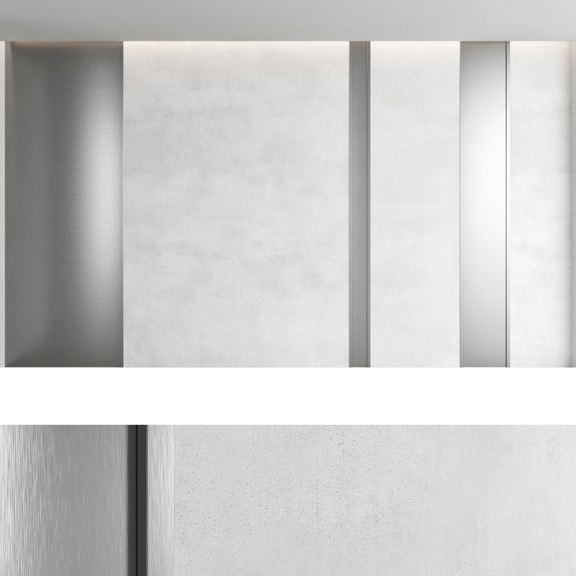 Decorative wall panel set 49 3D model_3