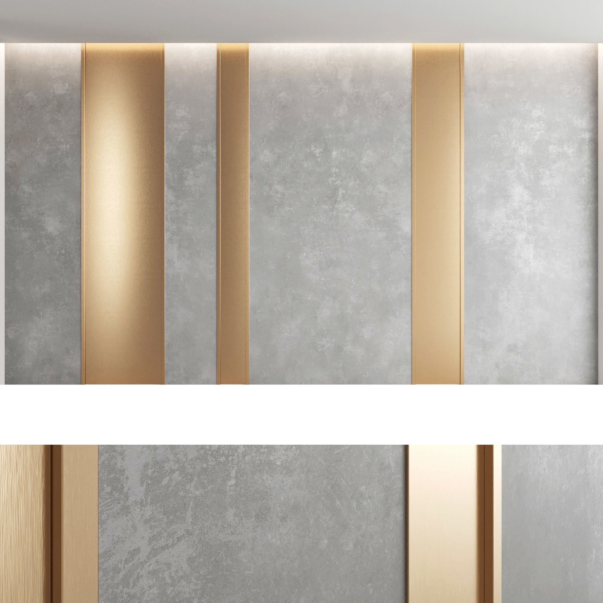 Decorative wall panel set 49 3D model_1