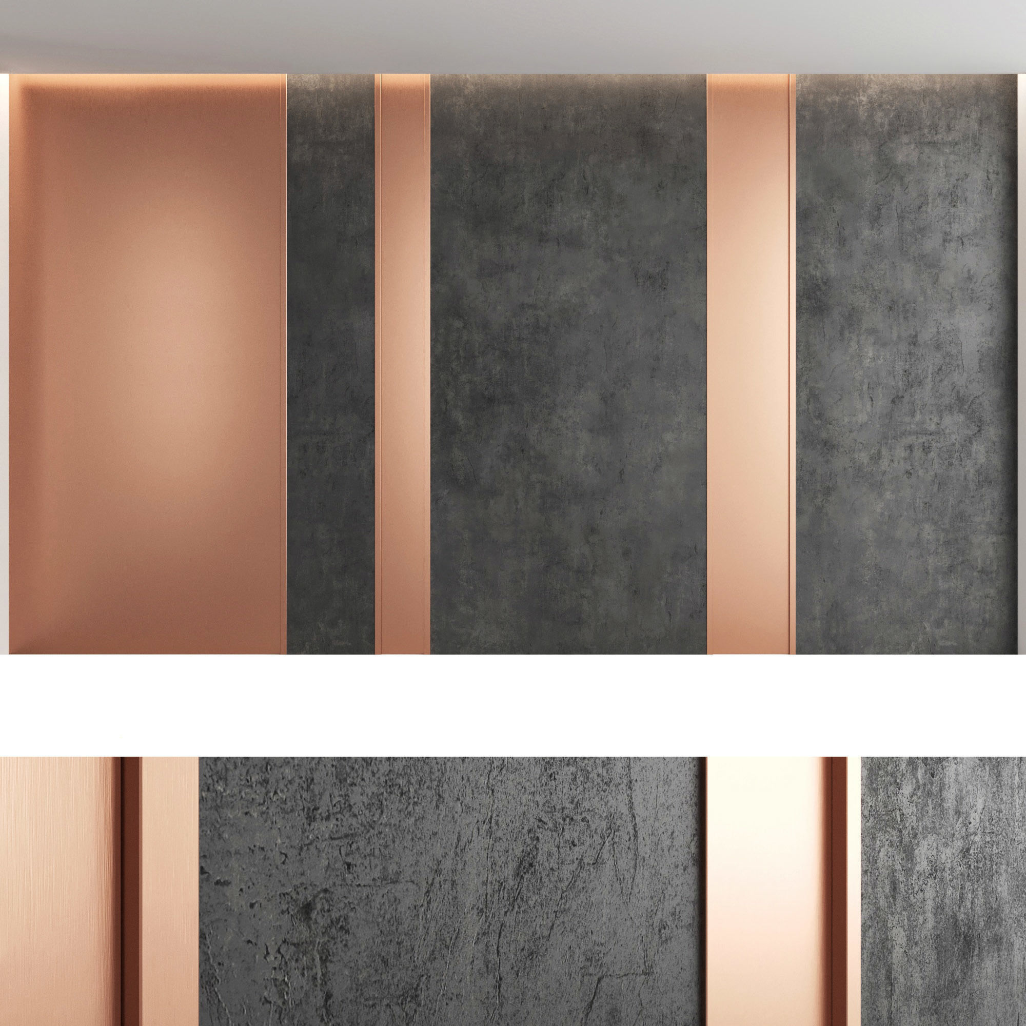 Decorative wall panel set 49 3D model_4