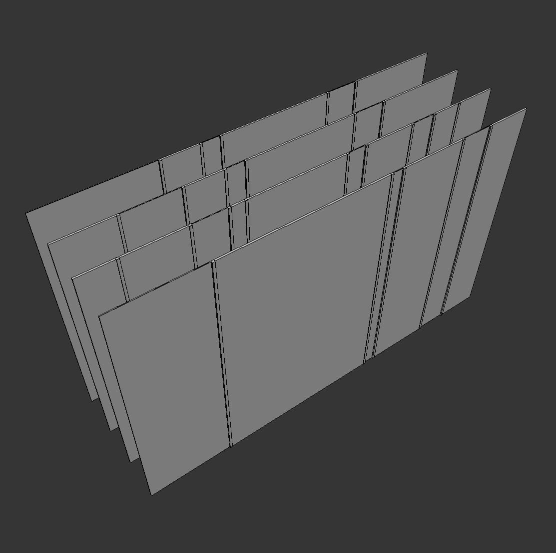 Decorative wall panel set 49 3D model_5