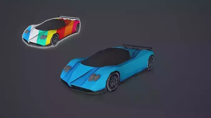 Stylized Hyper Car 01 - Low Poly Game Vehicle Car - Race Car Low-poly 3D model