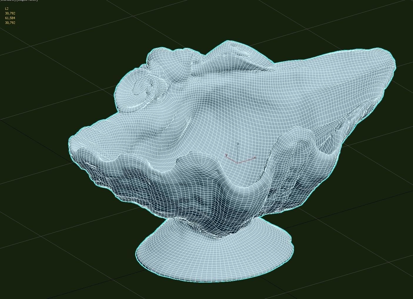 Shell Bowl Low-poly 3D model_29