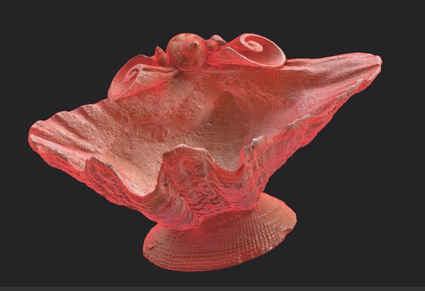 Shell Bowl Low-poly 3D model_14