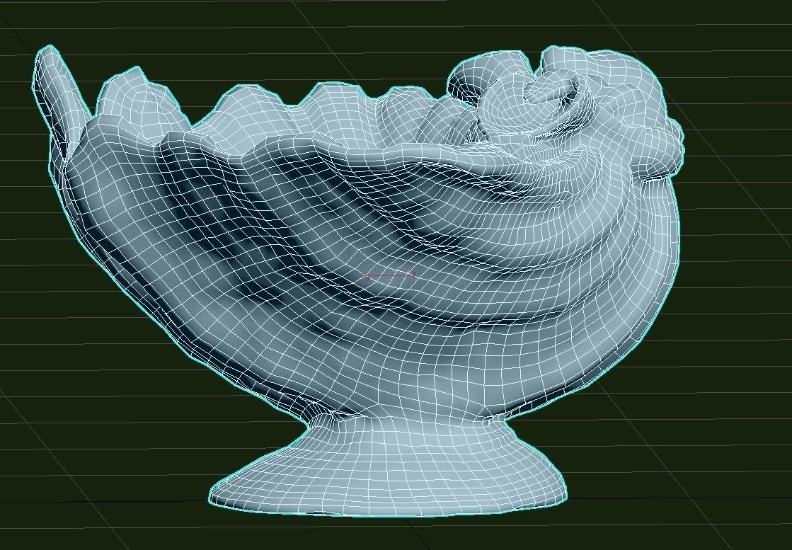 Shell Bowl Low-poly 3D model_26