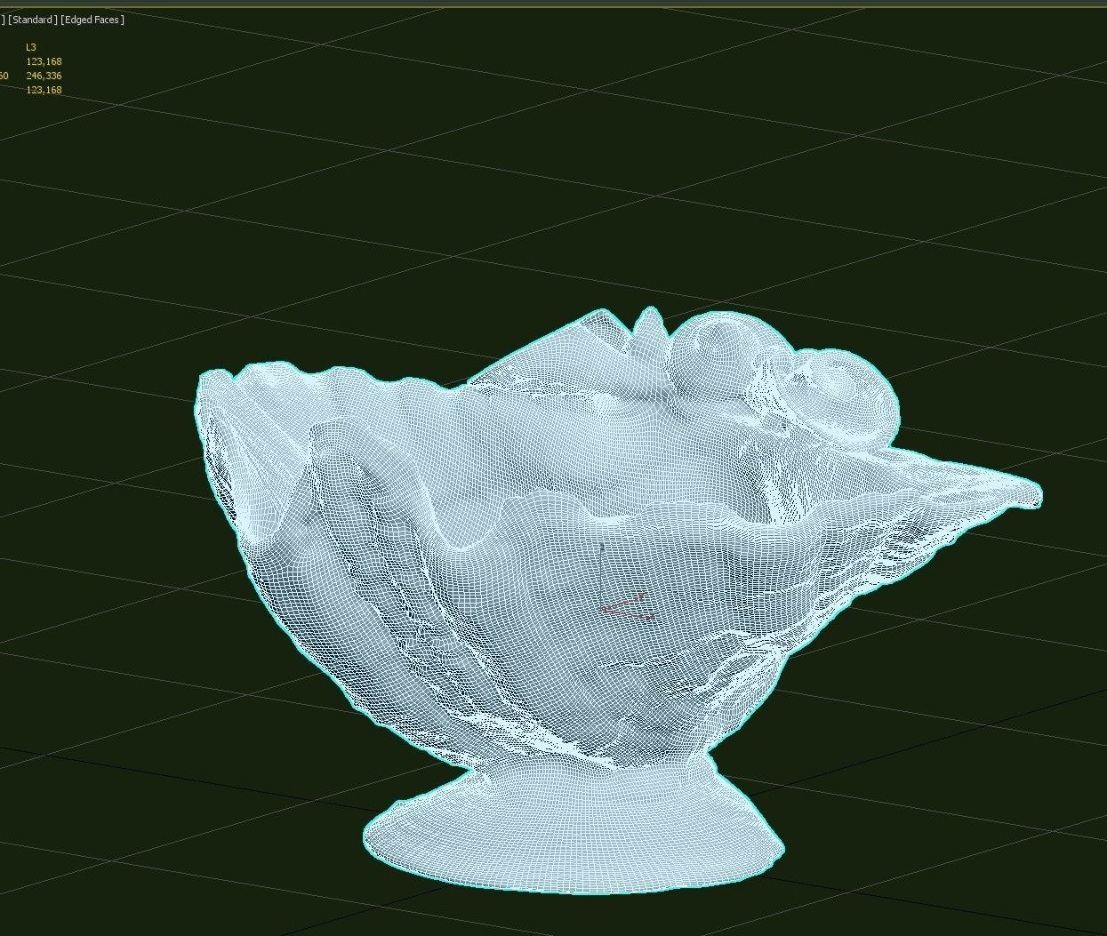 Shell Bowl Low-poly 3D model_33