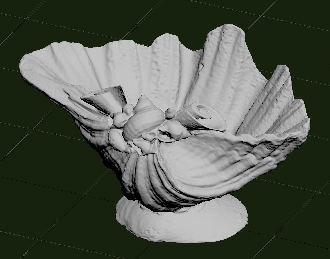 Shell Bowl Low-poly 3D model_46