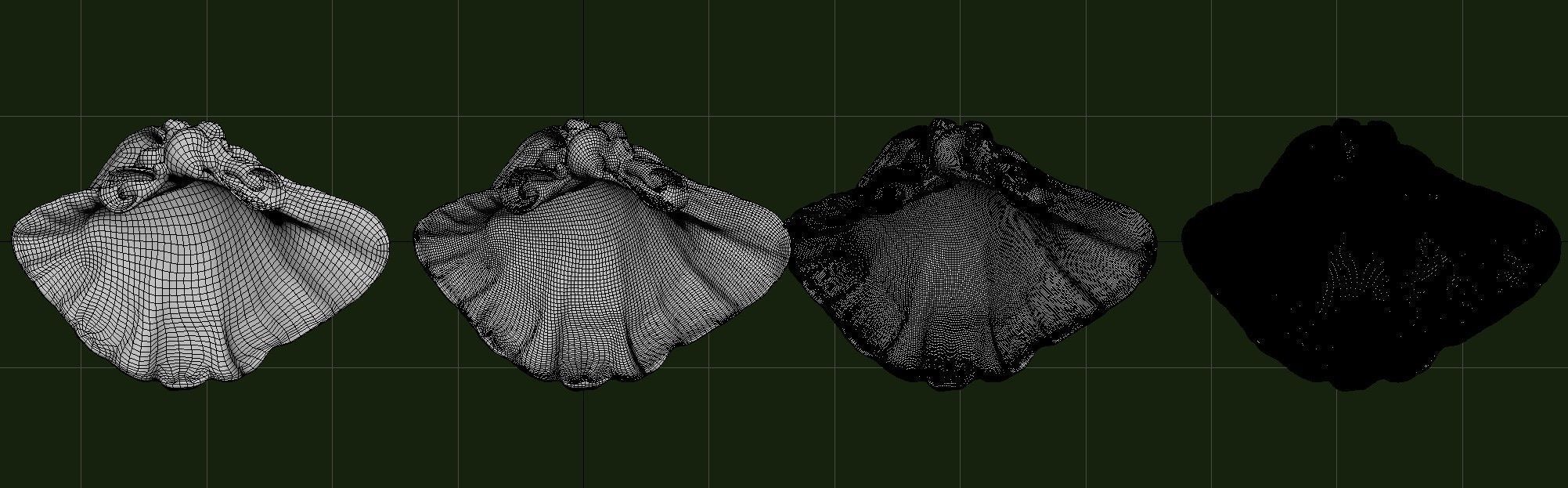 Shell Bowl Low-poly 3D model_48