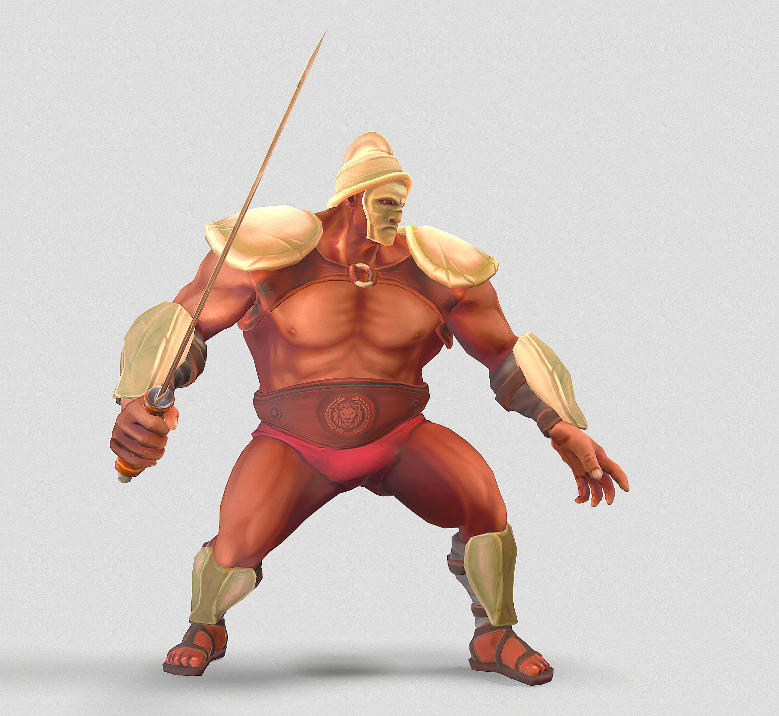 Gladiator Boris Low-poly 3D model_2