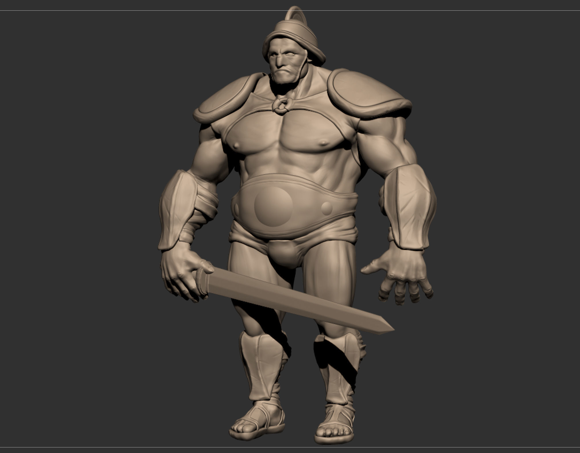 Gladiator Boris Low-poly 3D model_6