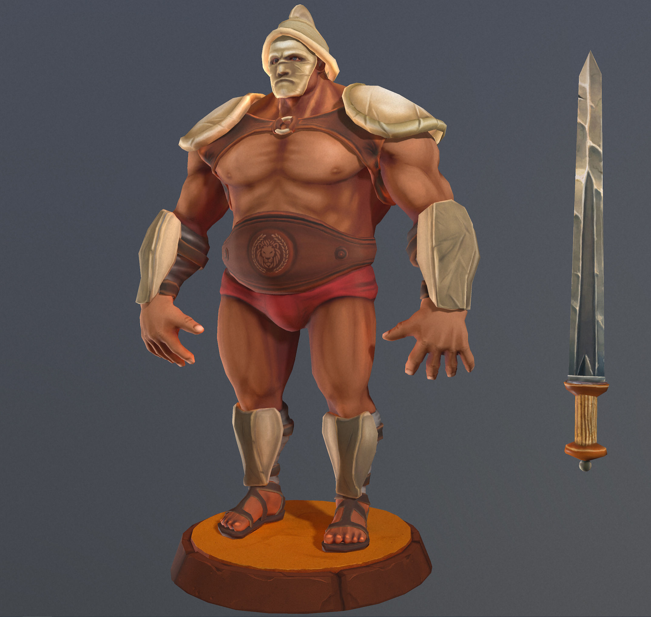 Gladiator Boris Low-poly 3D model_3