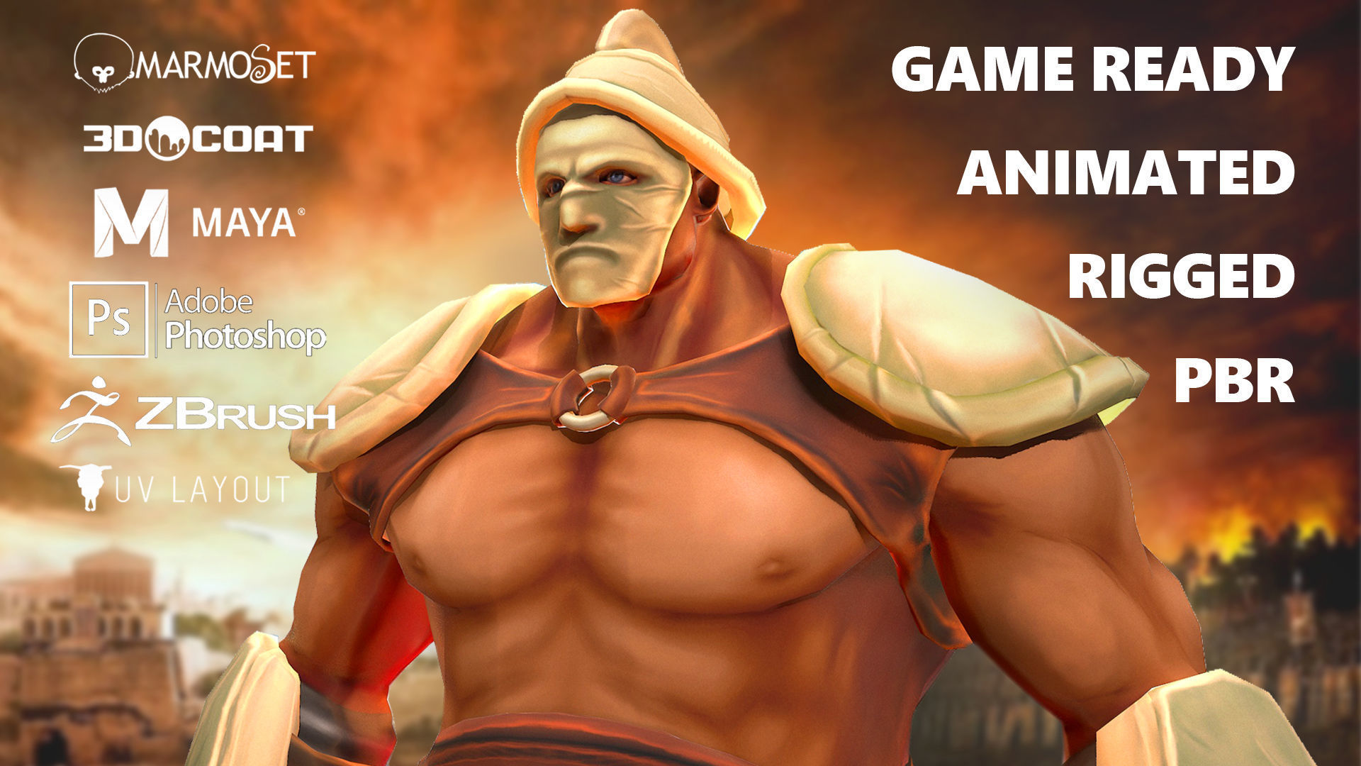 Gladiator Boris Low-poly 3D model_1