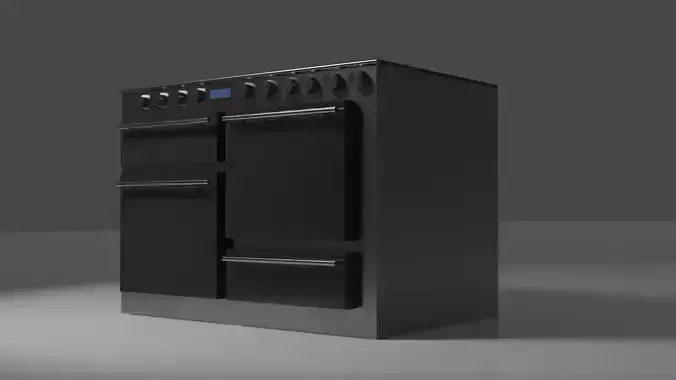 3D Oven Model stove with two burners