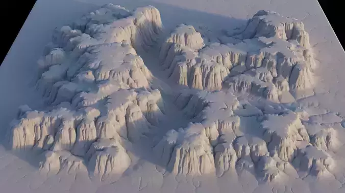 High-Poly Canyon Terrain Sculpt