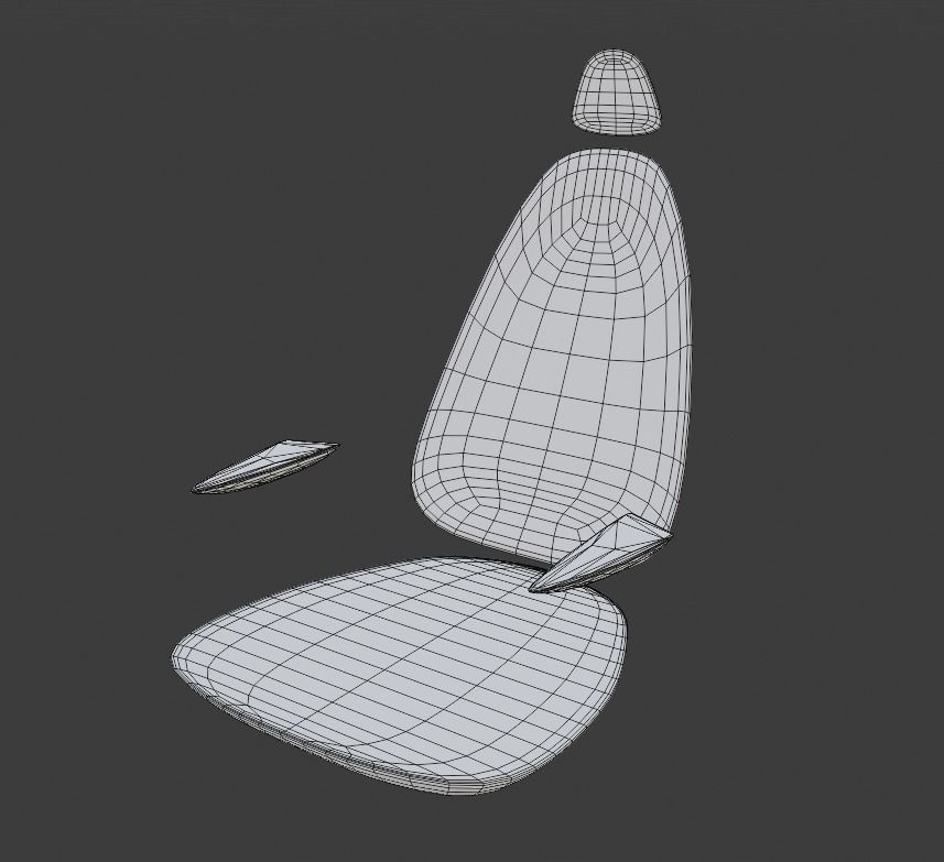 Levitating sci-fi chair Low-poly 3D model_10