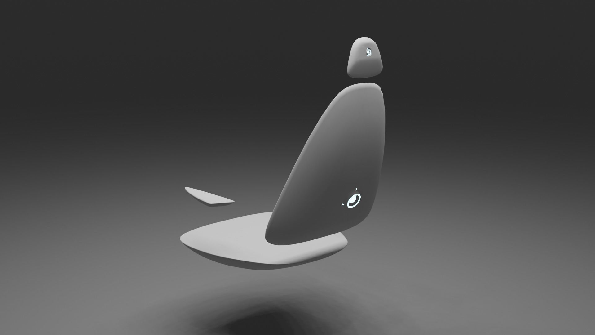 Levitating sci-fi chair Low-poly 3D model_8
