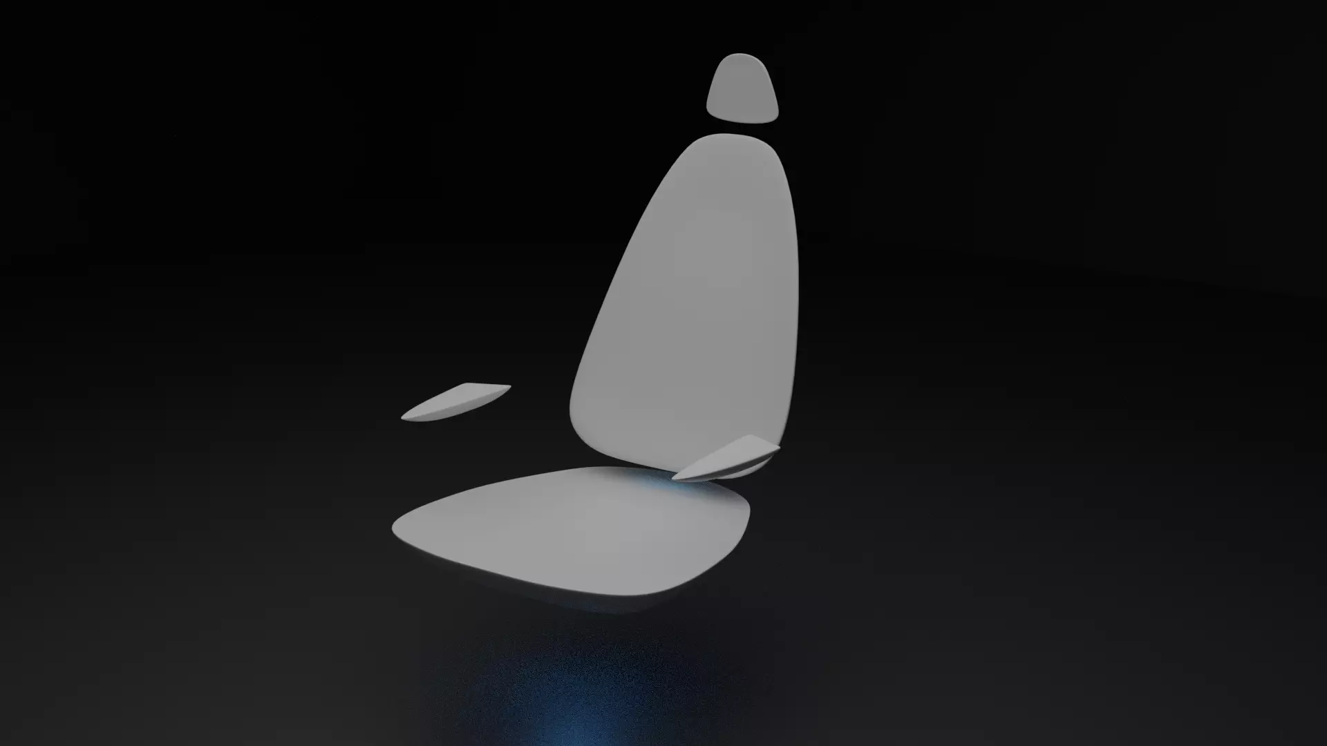 Levitating sci-fi chair Low-poly 3D model_0