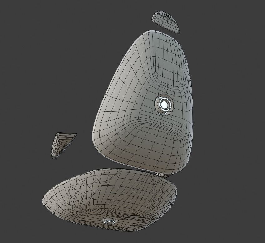 Levitating sci-fi chair Low-poly 3D model_9