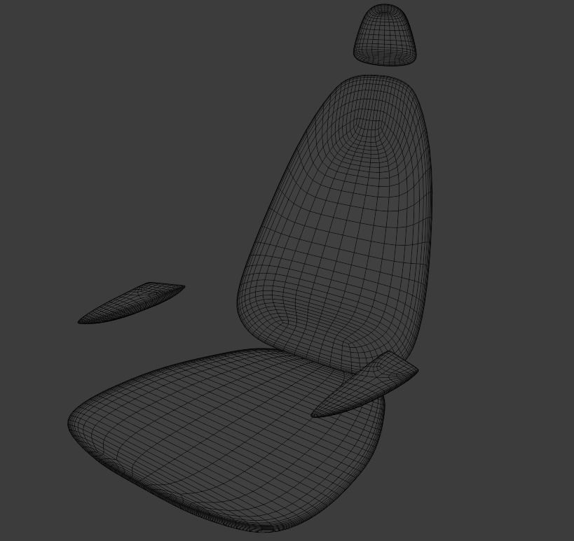 Levitating sci-fi chair Low-poly 3D model_2
