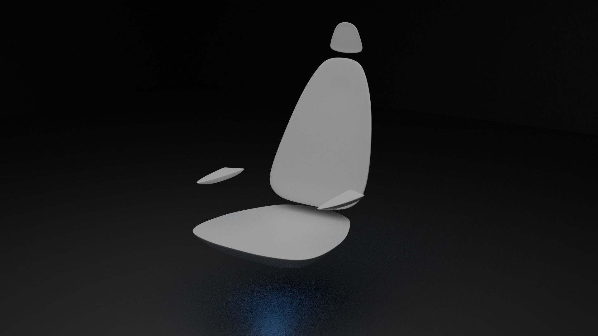 Levitating sci-fi chair Low-poly 3D model_1