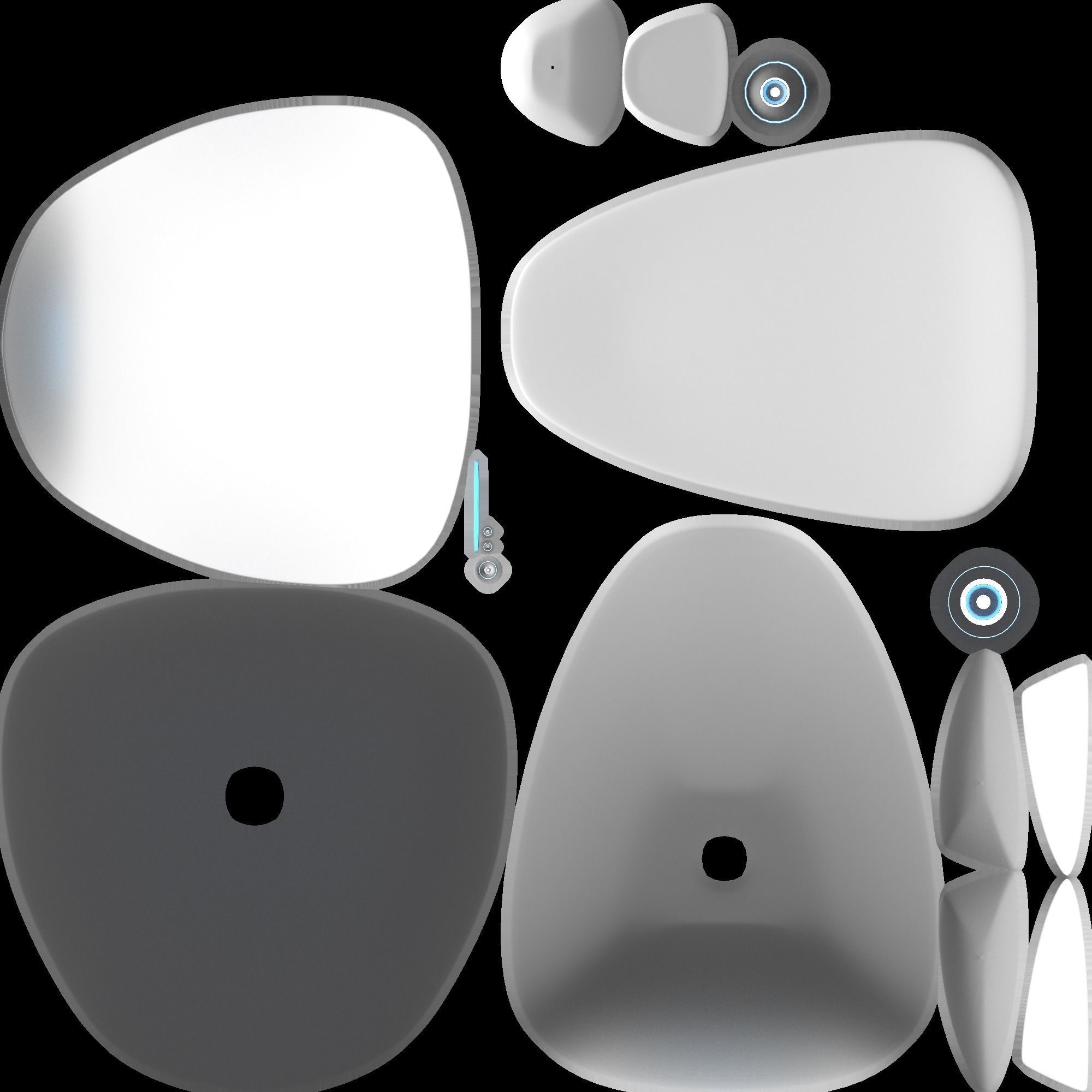 Levitating sci-fi chair Low-poly 3D model_6