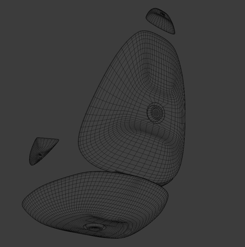 Levitating sci-fi chair Low-poly 3D model_4