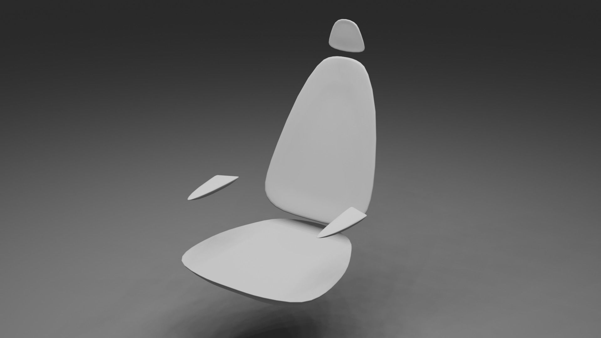Levitating sci-fi chair Low-poly 3D model_7