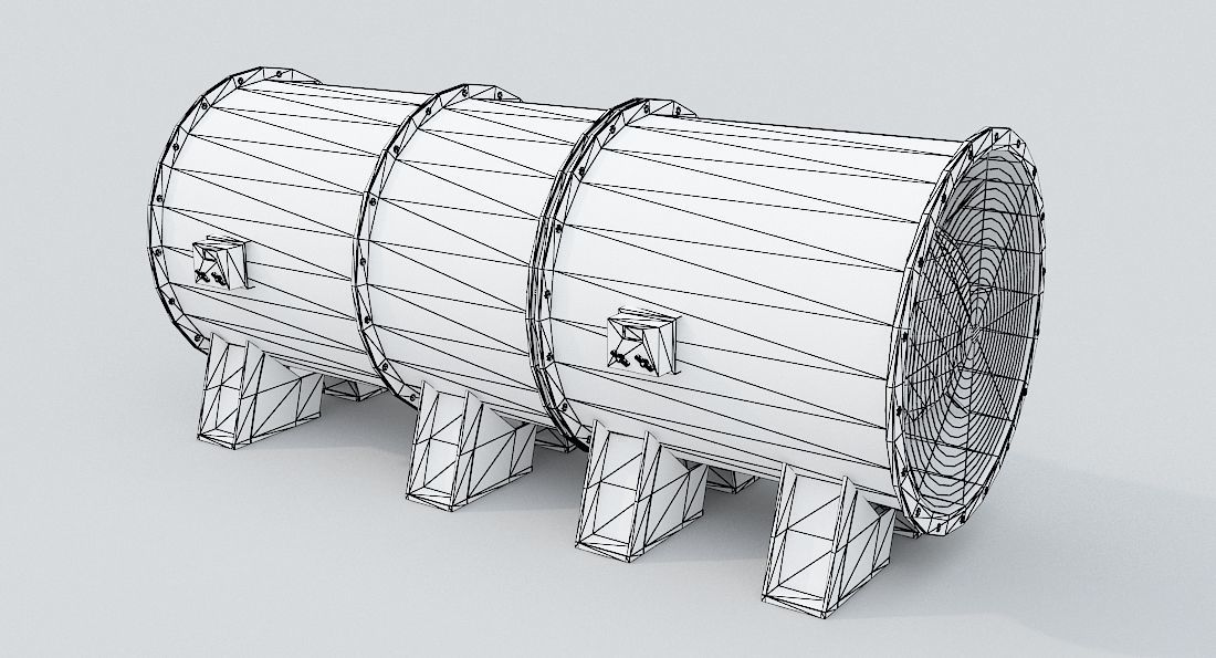 Ventilation Fan Low-poly 3D model_6