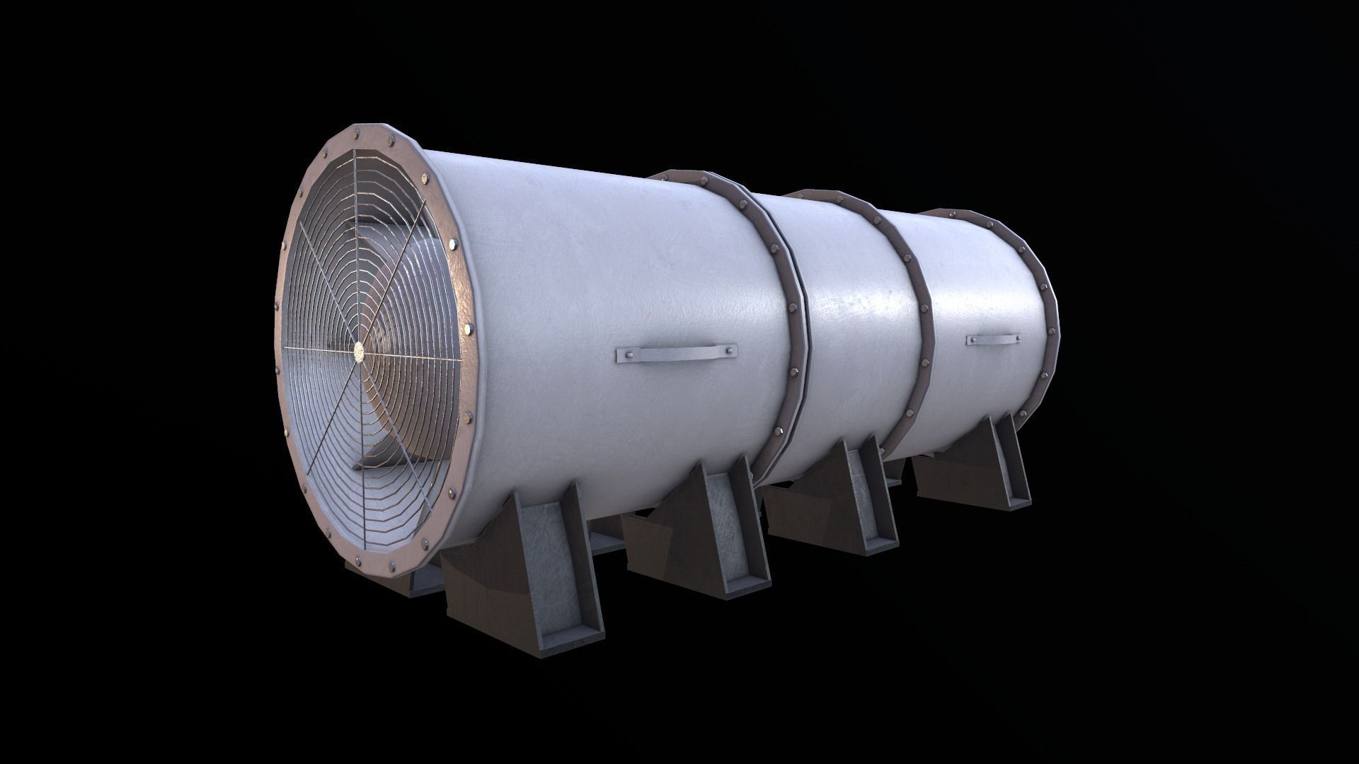 Ventilation Fan Low-poly 3D model_3